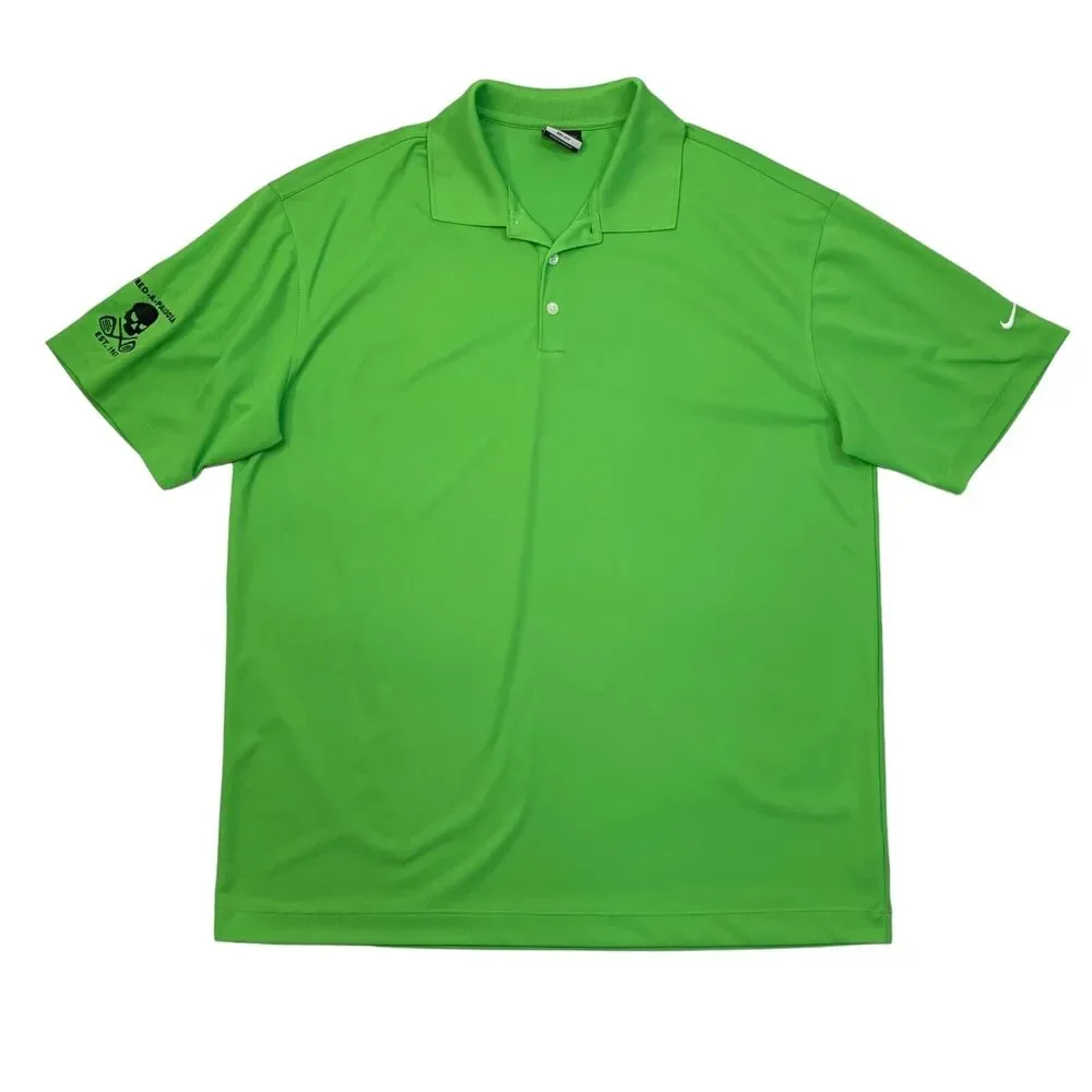 Nike Polo Shirt Men XL Extra Large Green Dri Fit Fred-A-Palooza Performance Golf